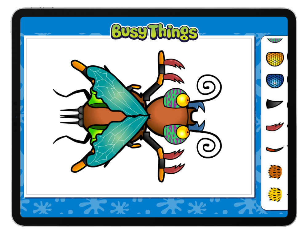 Create a minibeast game where children design their own insect with different features