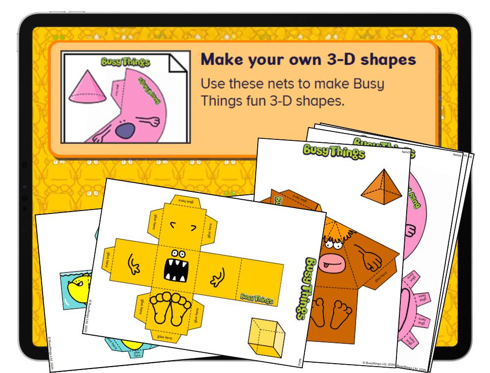 3D shape characters with a building theme