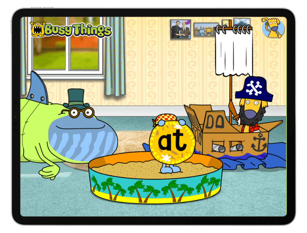 phonics game with sand and pirate theme