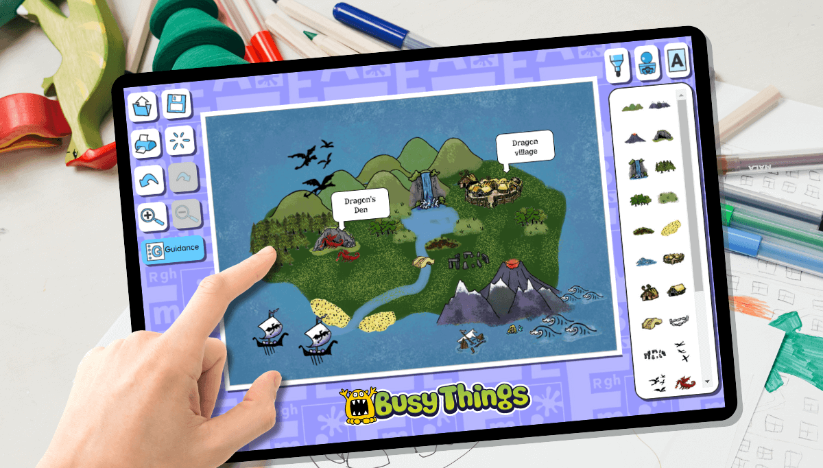 Chinese new year plan your journey drawing activity for kids on a tablet from Busy Things