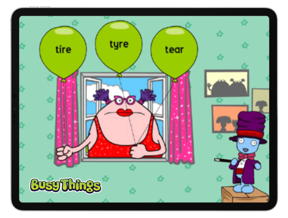 Fun spelling games on Busy Things
