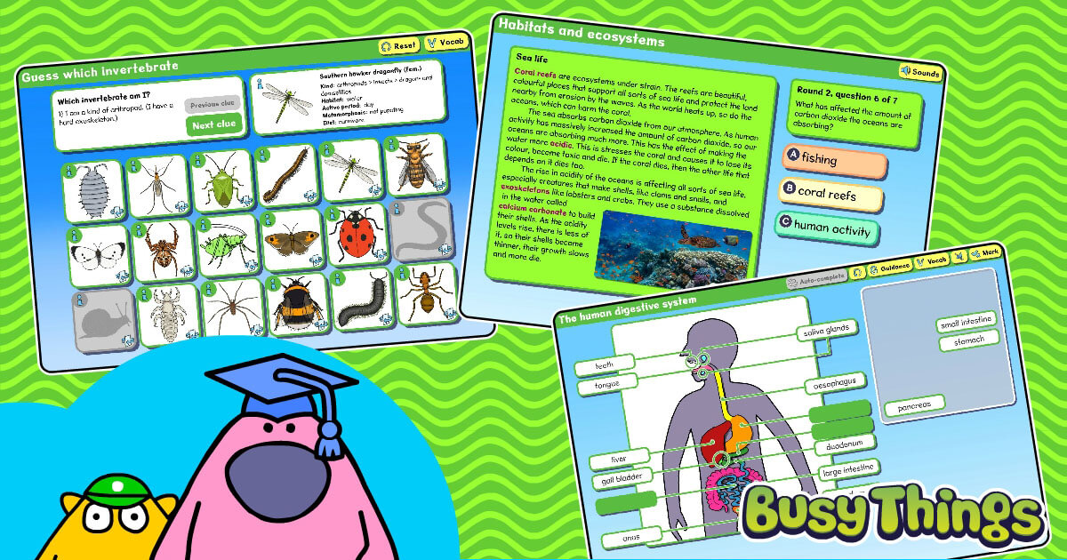 World Science Day blog image featuring highlighted activities from Busy Things