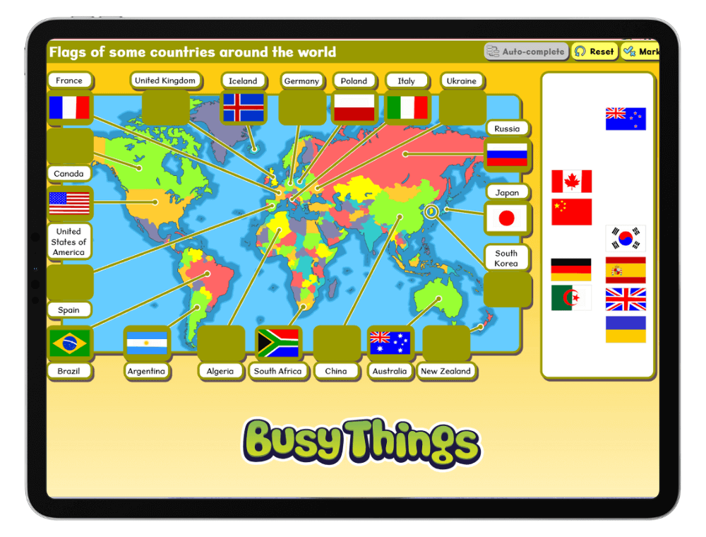 K-Pop Demon Hunters Activity on Busy Things find south Korea on a map of the world flags