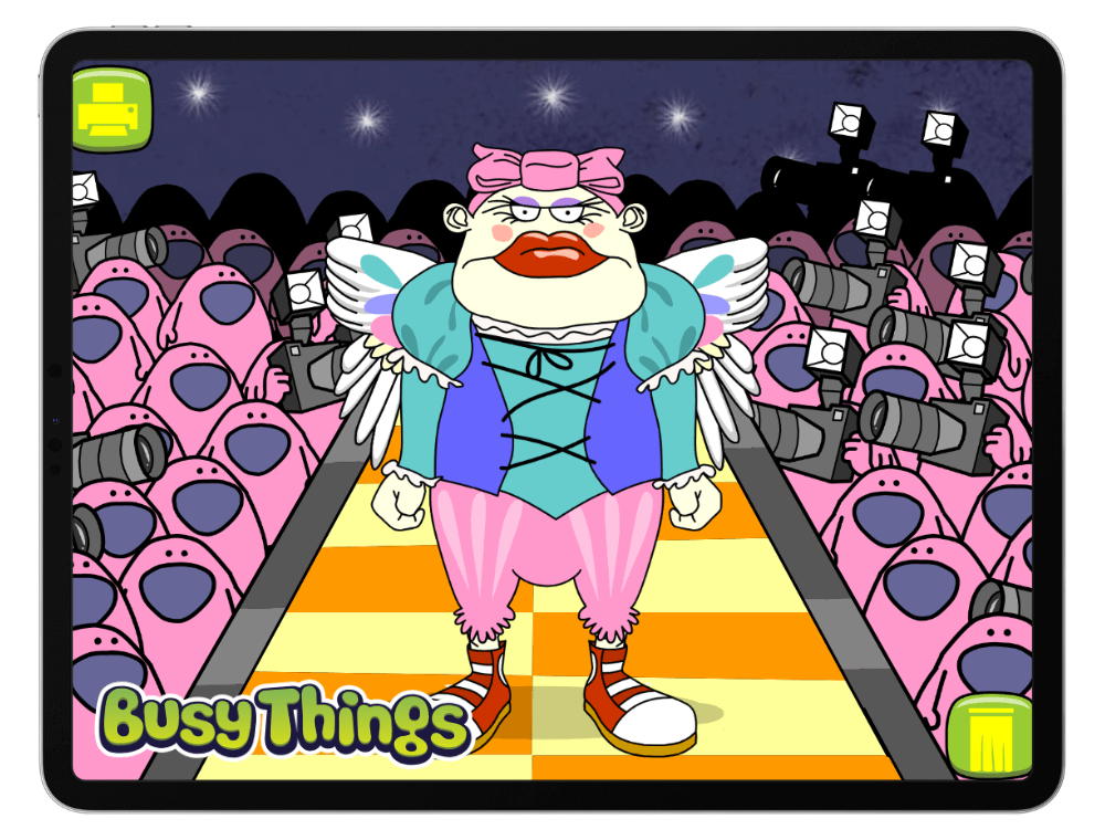 Busy Things troll model game for kids to create K-Pop catwalk looks