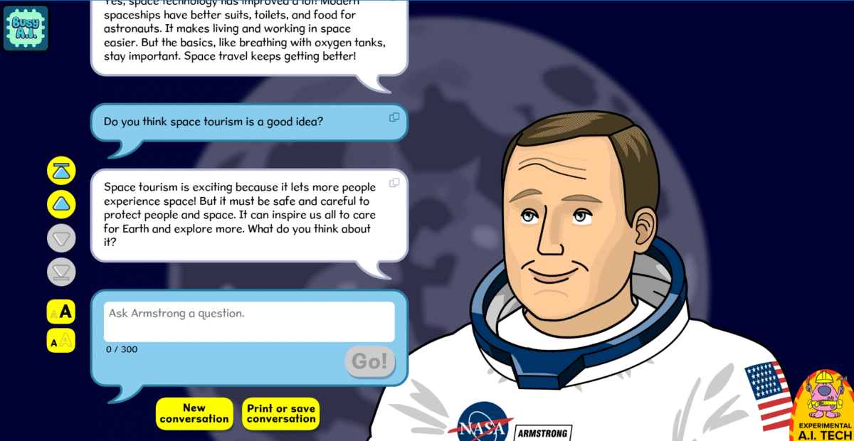 Neil Armstrong A.I. activity from Busy Things
