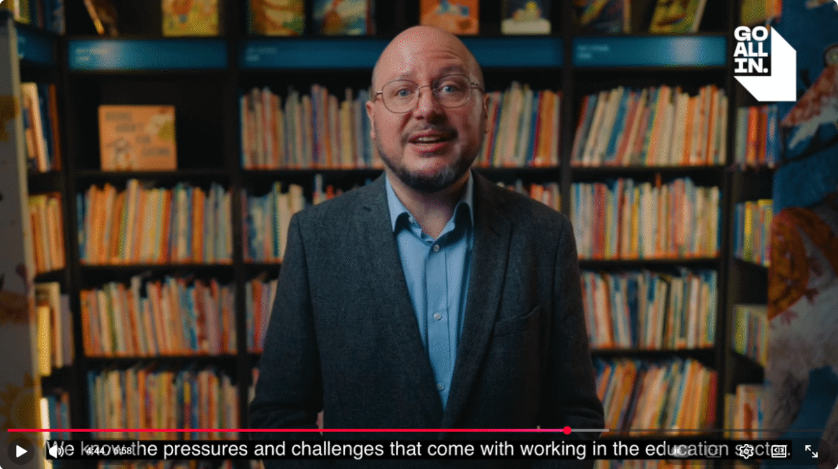 Screenshot taken from the general YouTube video, which shares the plan for the National Year of Reading
