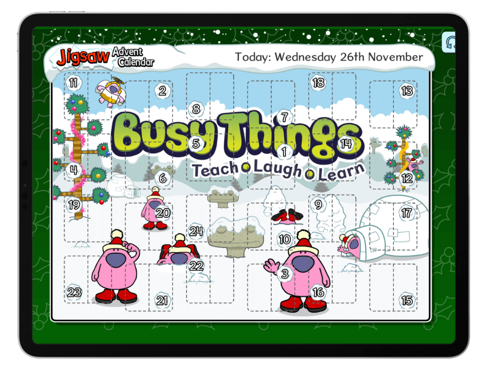 Busy Things free online advent calendar for children.
