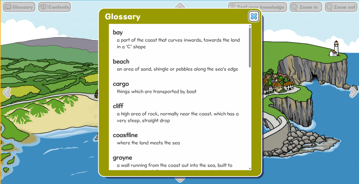 Coastal features activity screenshot