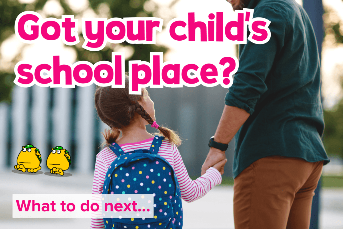 young child in school uniform walking to school with parent on first day