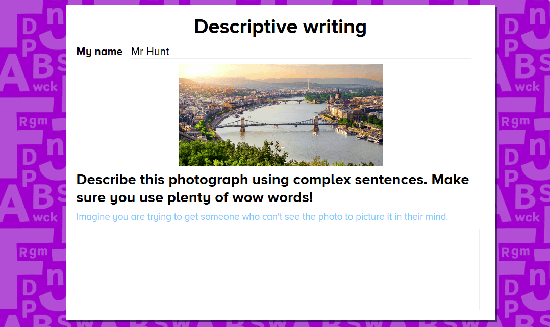 French writing project created by the Activity Maker