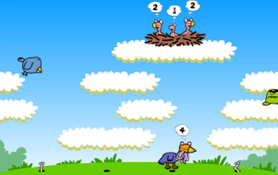 Screenshot from Hungry chicks Key Stage 1 maths activity