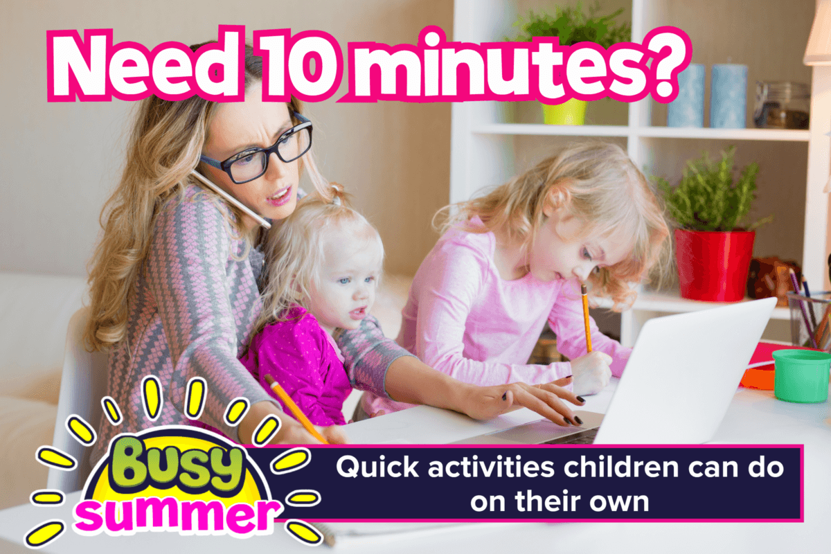 Quick summer activities kids can do on their own Busy Summer blog header
