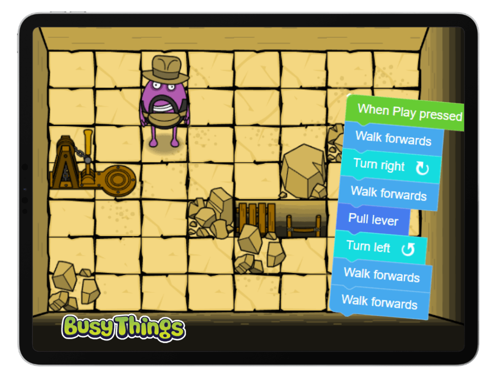 Beard Man’s Adventures coding game on Busy Things