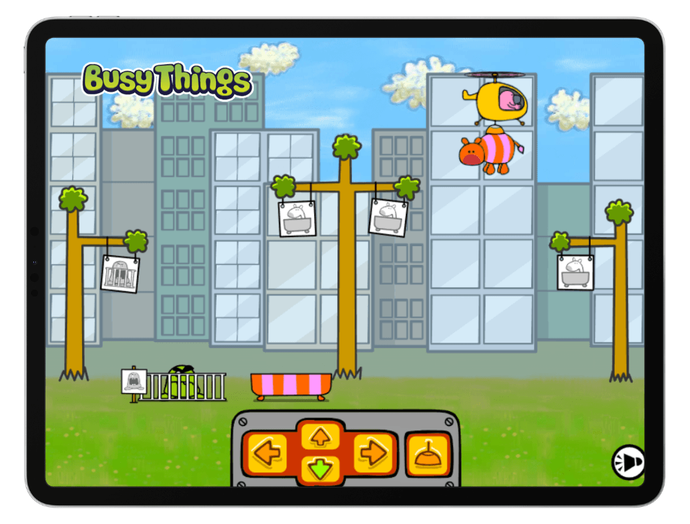 Helicopter Rescue directional coding game on Busy Things