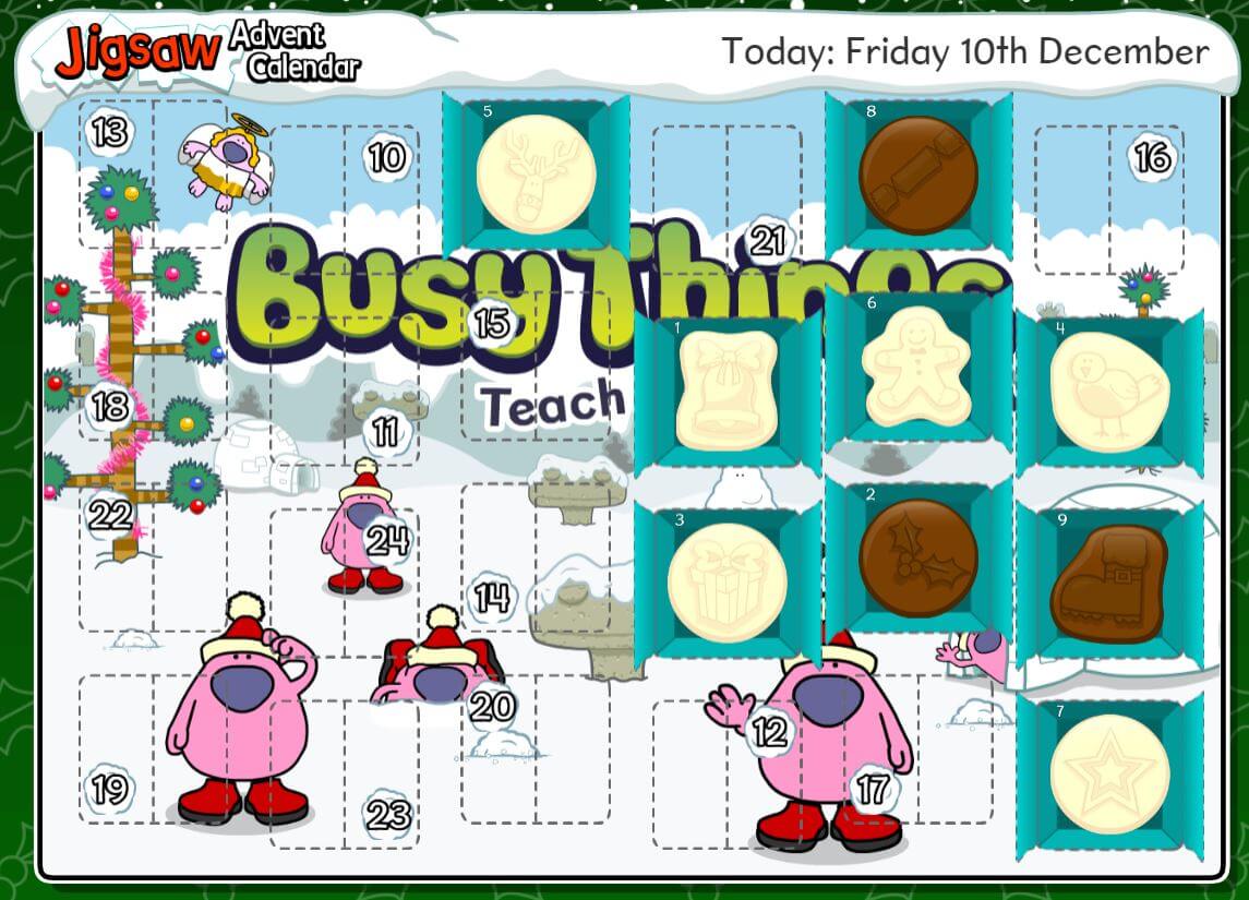 Screenshot of Busy Things' interactive Advent calendar