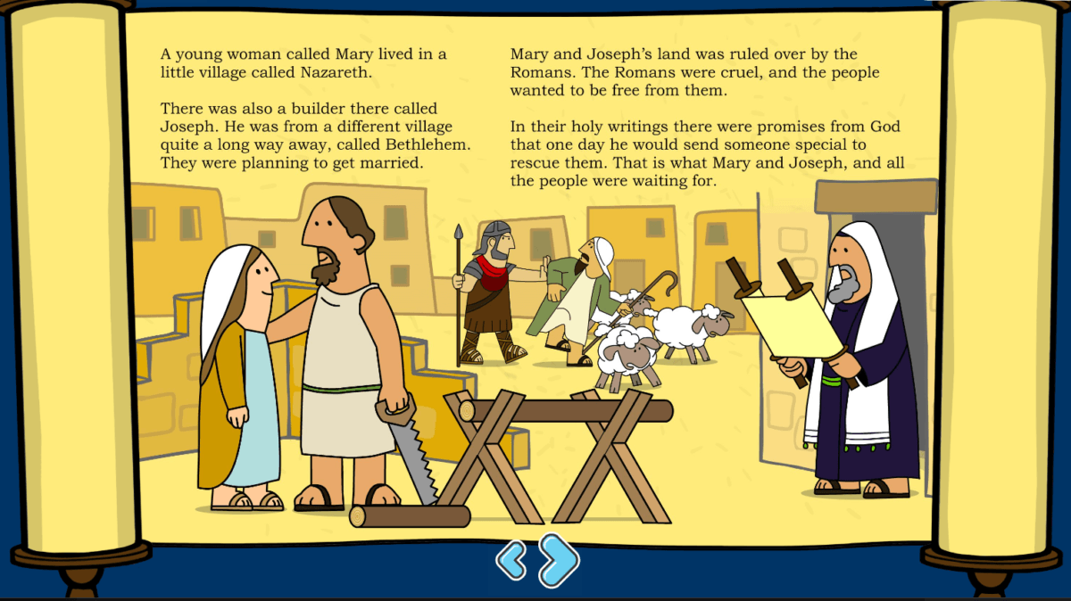 Screenshot from one of the Nativity Story activities on Busy Things