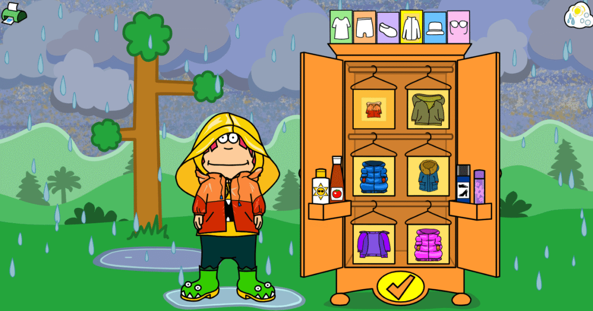 Screenshot of Weather wardrobe activity